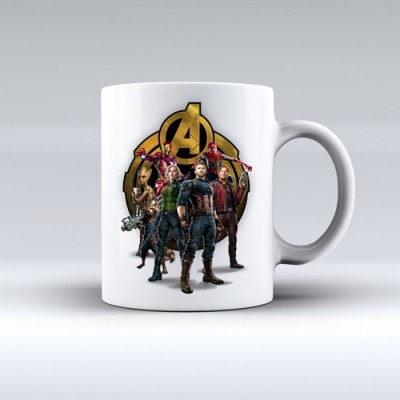 Бяла керамична чаша AVENGERS - TEAM